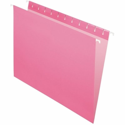 Grand & Toy Letter Recycled Hanging Folder - 8 1/2" (215.90 mm) x 11" (279.40 mm) - Pink - 10% Recycled - 25 / Unit 10% PCW. SFI CERITIFIED 