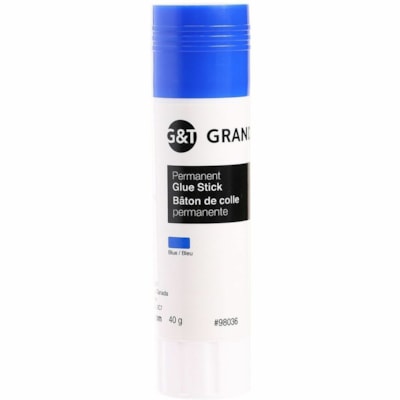 Grand & Toy Permanent Glue Stick, 40 g, Blue - 40 g - 1 / Each - Blue  