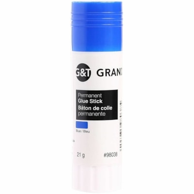 Grand & Toy Permanent Glue Stick, 21 g, Blue - 21 g - 1 / Each - Blue  