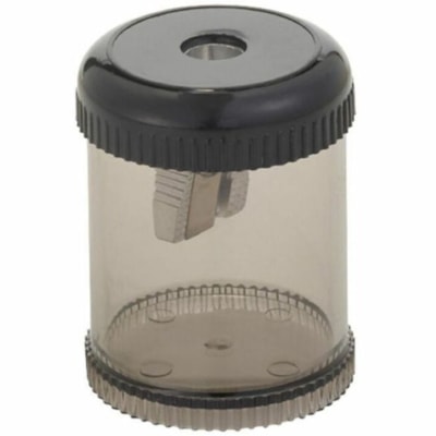 Grand & Toy Single Hole Manual Pencil Sharpener, Smoke - Handheld - 1 Hole(s) - Aluminum, Plastic - Smoke SMOKE GREY PLASTIC HOUSING ALUMINUM SHARPENER W/STEEL BLA