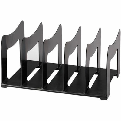 Grand & Toy 5-Section Desktop File Sorter - 5 Divider(s) - Vertical - 7.7" (195.58 mm) Height x 13.7" (347.98 mm) Width x 18.7" (474.98 mm) Depth - Desktop - Durable - Black - Plastic - 1 Each PLASTIC 