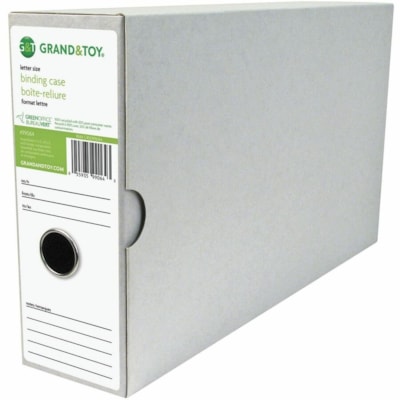 Grand & Toy Arch File Binding Case, Grey, #2 Letter Size, 12 1/2" x 3 1/2" x 9" - 9" (228.6 mm) Height x 12.5" (317.5 mm) Width x 3.5" (88.9 mm) Depth - 3.5" (88.9 mm) Maximum Capacity - Document, Paper Capacity - For Letter 8 1/2" (215.90 mm) x 11" (279.40 mm) Sheet - 2 x Holes - Lever Arch File -  FOR 8-1/2X11 PAPERS REMOV- ABLE 3-1/2 ARCH 100% RECYCLED