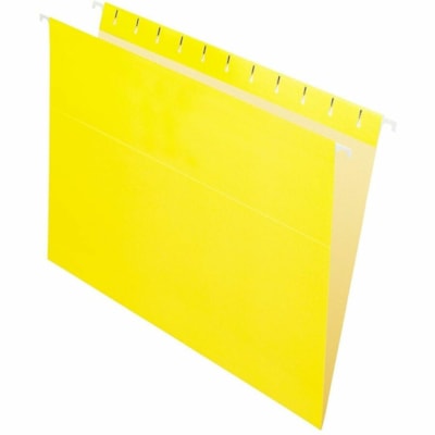 Grand & Toy Letter Recycled Hanging Folder - 8 1/2" (215.90 mm) x 11" (279.40 mm) - Yellow - 10% Recycled - 25 / Unit 100% RECYC. 10% PCW SPECIALLY COATED RUNNERS HVYWEIGHT STOCK