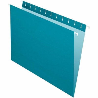 Grand & Toy Letter Recycled Hanging Folder - 8 1/2" (215.90 mm) x 11" (279.40 mm) - Teal - 10% Recycled - 25 / Unit 100% RECYC. 10% PCW SPECIALLY COATED RUNNERS HVYWEIGHT STOCK