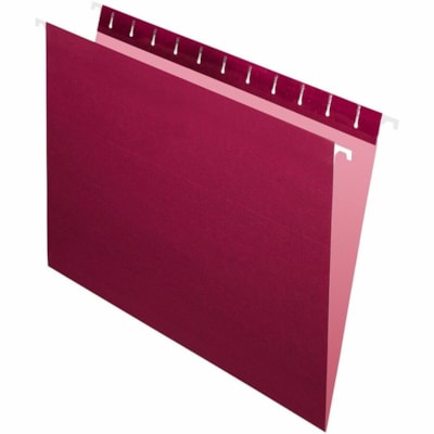 Grand & Toy Letter Recycled Hanging Folder - 8 1/2" (215.90 mm) x 11" (279.40 mm) - Burgundy - 10% Recycled - 25 / Unit 100% RECYC. 10% PCW SPECIALLY COATED RUNNERS HVYWEIGHT STOCK