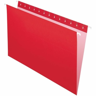 Grand & Toy Legal Recycled Hanging Folder - 8 1/2" (215.90 mm) x 14" (355.60 mm) - Red - 10% Recycled - 25 / Unit 100% RECYC. 10% PCW SPECIALLY COATED RUNNERS HVYWEIGHT STOCK