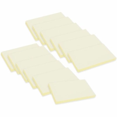 Grand & Toy - Feuillets autoadhésifs jaune, non lignés, 3 po x 5 po, blocs de 100 feuillets - largeur de drapeau/note 5 po (127 mm) x longueur de drapeau/note 3 po (76,20 mm) - Rectangulaires - 100 Feuilles par bloc - Jaune - Papier - Autocollant, Sans résidus, Repositionnables, AMOVIBLES  COLLENT À LA 100/BLOC  REMPLACE 99141