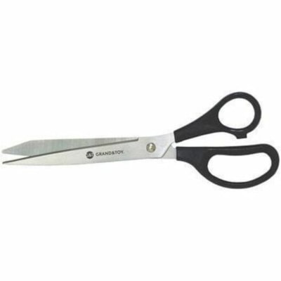 Grand & Toy Stainless-Steel Scissors, 6" Straight - Left/Right - Stainless Steel - Straight Tip - Black - 1 / Each FULLY GROUND STAINLESS STEEL FITTED HANDLES REPLACED 99413