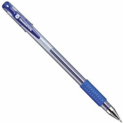 Grand & Toy Gel Roller Pen, Blue, Medium 0.7 mm, Box of 12 - 0.7 mm (0.03") Medium Pen Point - Blue Ink - Gel-based - Clear Barrel - 12 / Box REPLACED 99348 