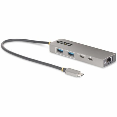 StarTech.com 3-Port USB-C Hub with 2.5 Gb Ethernet and 100W PD Passthrough - USB-C to 2x USB-A/1x USB-C, USB 3.2 10Gbps Type-C Adapter Hub - 3 Port USB-C hub w/2x USB-A/1x USB-C - USB 3.2 Gen 2 10Gbps - 2.5 GbE (WoL) - 100W PD 3.0 pass-through (15W reserved for hub) - 1ft USB-C host cable (TPE jacke TPERP 