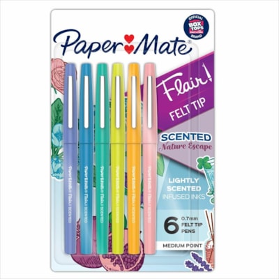 Paper Mate Flair Scented Markers - 0.7 mm (0.03") Pen Point - Medium Marker Point - 6 / Pack FLAIR MEDIUM TIP 