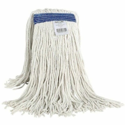 Globe Cot-Pro Cotton Narrow Band Wet Cut End Mop - 16 Oz / White - 7" (177.80 mm) Width x 15.25" (387.35 mm) Length - Narrow Headband, Cut Ends, Absorption - Cotton - White - 16 oz (453.59 g) - 1 Each EXCELLENT ABSORBENCY & RELEASE NOT LAUNDERABLE