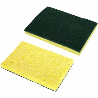 Globe Heavy Duty Cellulose Scrub Sponge - 0.7" (17.8 mm) Height x 4" (101.6 mm) Width x 6.2" (157.5 mm) Length - 1 Each - Cellulose - Yellow, Green CELLULOSE  GREEN/YELLOW H.D. DUAL SIDED  MULTIPURPOSE