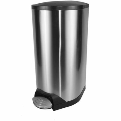 Globe Step On Container Stainless Steel With Soft Close Lid - 10L / Silver - Step-on Opening - 2.64 gal (10000 mL) Capacity - Touchless - For Healthcare, Office, Kitchen, Washroom, Nursing Home, Lobby - Foot Pedal, Wear Resistant, Tear Resistant - 14.3" (363.22 mm) Height x 13" (330.20 mm) Width x 9 STEP ON SOFT CLOSE LID STAINLESS STEEL