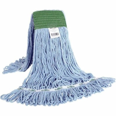 Globe Syn-Pro Synthetic 5 Inch Wide Band Wet Blue Looped End Mop - 16 Oz / Blue - 7" (177.80 mm) Width x 18" (457.20 mm) Length - Wide Headband, Looped Ends, Fray Resistant, Tailband, Tangle Resistant, Chemical Resistant, Disinfectant - Synthetic Yarn - Blue - 16 oz (453.59 g) - 1 Each LOOPED END  SYNTHETIC  BLUE 