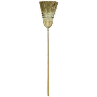 Globe Industrial Corn Broom, 1 Wire 3 String - Corn Bristle - 10" (254 mm) Overall Length 1 WIRE 3 STRING HANDLE 56" STURDY WIRE WOUND CONSTRUCTION