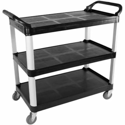 Globe Utility Carts - Large / 400Lbs / 40"L X 19.75"W X 37"H / Black - 181.44 kg Capacity - 4 Casters - 4" (101.60 mm) Caster Size - 40" Length x 19.7" Width x 37" Height - Black - 1 Each ACCOMODATES UP TO 200LBS 