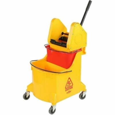 Globe 35 Qt Downpress Dual Bucket System - 35 Qt / Yellow - 33.12 L - Dual Bucket, Heavy Duty - 38" (965.20 mm) x 28" (711.20 mm) - Yellow - 1 Each INCLUDES DIRTY WATER BUCKET YELLOW