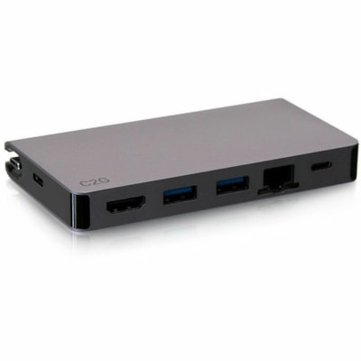 C2G - Station d'accueil C2G54457 - pour Ordinateur portable, Tablette PC - Capacité de chargement - USB Type C - 4K @30Hz, 4K, Full HD - 3840 x 2160, 1920 x 1080 - 4 x Ports USB - 2 x USB 3.0 - 2 x Ports USB Type-A - USB Type-A - 2 x Ports USB Type-C - USB Type-C - 1 x Ports RJ-45 - Ré ck With HDMI  2x USB-A  Ethern et  and USB-C Power