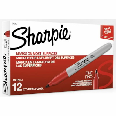 MARQUEUR SHARPIE SANFORD ROUGE POINTE FINE ENCRE INDÉLÉBILE POUR LA PLUPART DES SURFACES