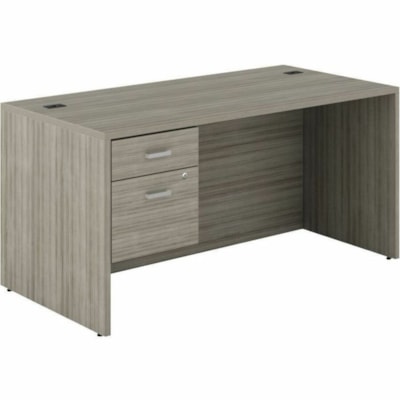 Offices To Go Newland Single Pedestal Desk - 60"W x 30"D - x 1" (25.40 mm) Thickness Top, x 0.1" (2 mm) Thickness Edge, 29.6" (751.84 mm) Height x 60" (1524 mm) Width x 29.7" (754.38 mm) DepthFile Drawer(s) - Single Pedestal - Noce Grigio Table Top - Leveling Glide, Modular - For Office, Meeting, Tr SINGLE PEDESTAL 2 DRAWER 