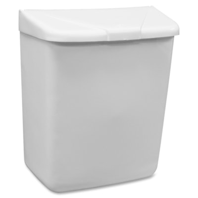 Hospeco Menstrual Care Product Waste Receptacle - Polypropylene Carbonate - White - 1 Each WHITE PLASTIC 