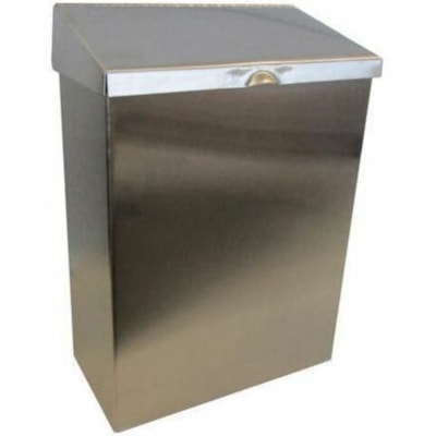 Hospeco Menstrual Care Product Waste Receptacle - Rectangular - 11" (279.40 mm) Height x 8" (203.20 mm) Width x 4" (101.60 mm) Depth - Stainless Steel - Stainless Steel - 1 Each WASTE RECEPTACLE WASTE RECEPTACLE