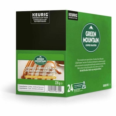 Green Mountain Coffee - Coupe K Café 5000376321 - Compatible avec Cafetière Keurig K-Cup - Américaine, Normal - Clair - Coupe K - Crème vanille caramel - Kasher - 24 / boîte  