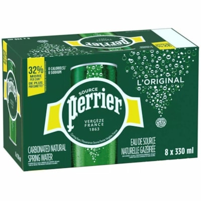 Perrier Mineral Water - Sugar Free - 330 mL - Original / Can - 8 / Box ORIGINAL 