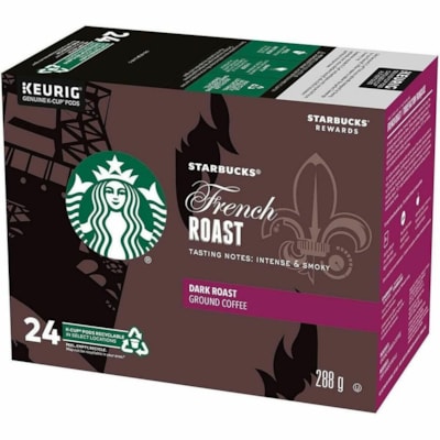 Starbucks - Coupe K, Moulu Café 5000199903 - Compatible avec Cafetière Keurig K-Cup - Américaine - Foncé - Coupe K, Moulu - Rôti français, Classique - 24 / boîte TORRÉF. FRANÇAISE  BOÎTE DE 24 