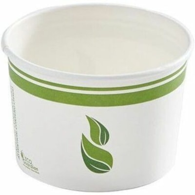Eco Guardian - Bol/récipient alimentaire compostable en papier doublé PLA de 8 oz, blanc - Salade, Alimentaire - Jetable - Adapté au micro-ondes - Graphite - Papier Corps - 1000 / emballage 1000 - 50/PK X 20/CS COMPOSTABLE