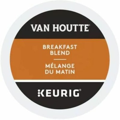 VAN HOUTTE K-Cup Breakfast Blend Light Roast Coffee - Compatible with Keurig K-Cup Brewer - Regular, American - Light - K-Cup - Breakfast Blend - Kosher - 24 / Box  