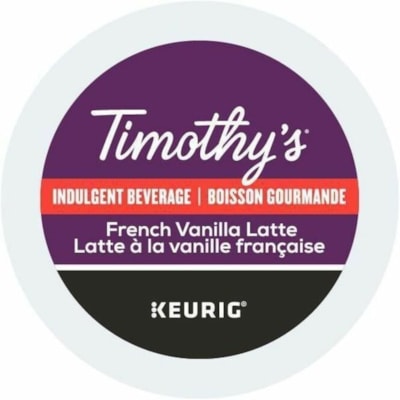 Timothy's K-Cup French Vanilla Latte Coffee - Compatible with Keurig K-Cup Brewer - Medium - 24 K-Cup - 24 / Box TIMOTHY'S  24CT 