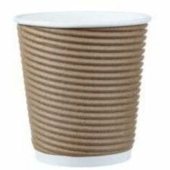 CAFE EXPRESS 10 Oz Cup - 295.74 mL - Ripple - White, Brown - Paper - Hot Drink, Cold Drink, Beverage - 5/Carton - 100 / Pack 100/PACK 