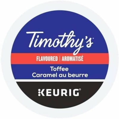 Timothy's K-Cup Toffee Medium Roast Coffee - Compatible with Keurig Brewer - Regular - Medium - K-Cup - Toffee - Kosher - 24 / Box  