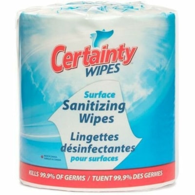 Certainty - Lingette de nettoyage WE1500 - Pour Surface, Épicerie, Gym, Tapis - Lingette - longueur de 8 po (203,20 mm) x largeur de 6 po (152,40 mm) - Tue les germes, Sans parfum, Sans alcool, Sans phénol, Sans eau de Javel, Non pelucheux, Douces, Rigide - 1500/Rouleau - 2 / Étui FRAGRANCE AND ALCOHOL FREE 2 ROLLS X 1500 WIPES PER ROLL