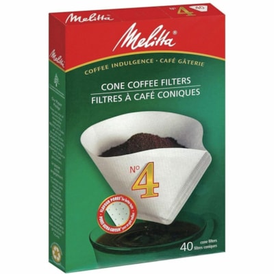 Melitta - Filtre en papier 624540 - #412 Tasse(s) - Double pli, Résistant à l'éclatement - Blanc - 40 / emballage  