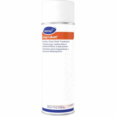 Diversey - Nettoyant pour plancher Conq-r-Dust - Pour Essuyage, Gym, Béton, Sol terrazzo, Vêtements - Aérosol - 502,75 mL - Modéré Arôme - Sans résidus - clair, Jaune  
