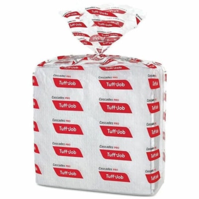 Cascades PRO - Lingette de nettoyage Tuff-Job - 1 Pli - Plié en quatre - largeur de 12 po (304,80 mm) x longueur de 13 po (330,20 mm) - Blanc 12X13 