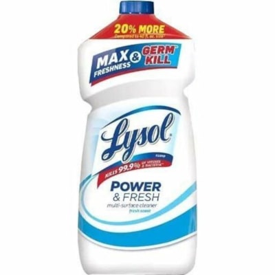 Lysol Power and Fresh Multi-Surface Cleaner - For Multi Surface, Multipurpose - Liquid - 40.6 fl oz (1.3 quart) - Lemon Scent - Deodorize, Disinfectant, Easy to Use - Yellow - 1 Unit  