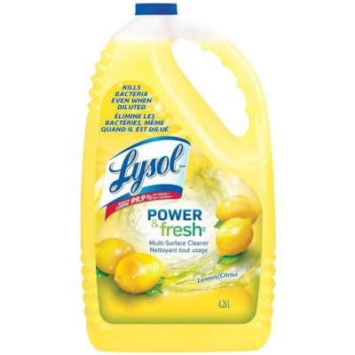 Lysol Multi-Surface Cleaner - For Multi Surface, Multipurpose - Liquid - 4.20 L - Lemon Scent - Long Lasting, Deodorize, Disinfectant, Easy to Use - Yellow Bottle - 1 Each  