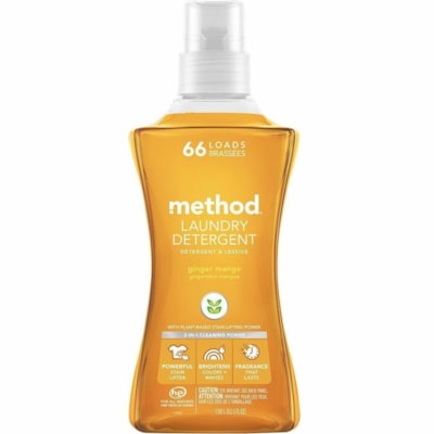 Method Ginger Mango Laundry Detergent - For Household, Laundry - Concentrate - Liquid - 1.50 L - Long Lasting, Cruelty-free, Bleach-free, Hypoallergenic - Clear - 1 Unit 66LOAD - GINGER MANGO 