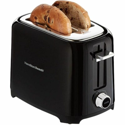 Hamilton Beach 2-Slice Toaster, Black - Toast, Bread, Bagel, Gluten-free - Black BLACK W/ CHROME 