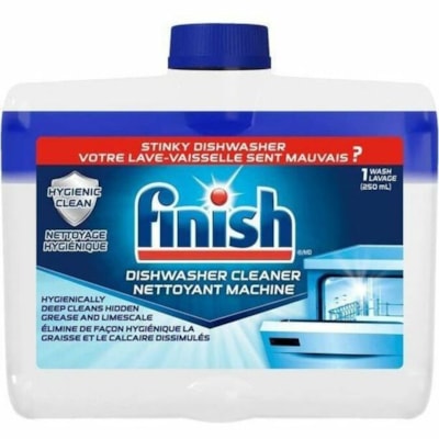 Finish Dishwasher Cleaner 250ml Regular - For Dishwasher - Liquid - 8.5 fl oz (0.3 quart) - Regular, Original Scent Width - Hygienic - Clear - 1 Unit 250ML FORMAT 