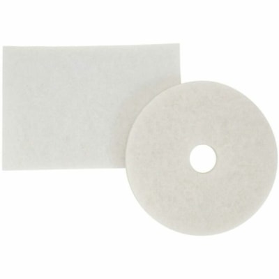 3M White Super Polish Pad 4100 - Round20" (508 mm) Diameter x 1" (25.40 mm) Thickness - Polishing, Buffing, Burnishing, Floor - Wood Floor - 175 rpm to 600 rpm Speed Supported - Washable, Reusable, Textured - Polyester Fiber - White - 5 / Case 3M 4100 5/CT 