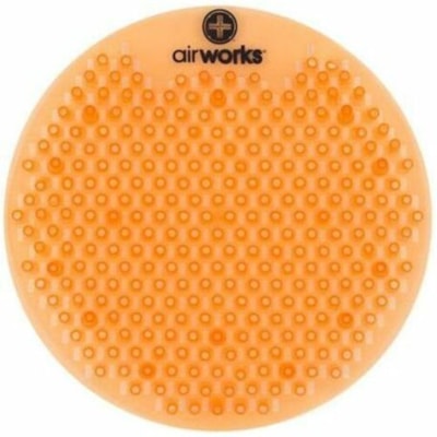 AirWorks Splash Free Urinal Screen - Lasts upto 30 Days - Flexible, Anti-splash, Odor Neutralizer - 6 / Case - Orange CIT GROVE  LT ORANGE  10/CS 