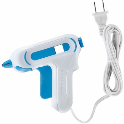 Westcott Manual Glue Gun - White, Blue MAX 360F  NON-STICK NOZZEL ERGO HANDLE W/ X-LARGE TRIGGER