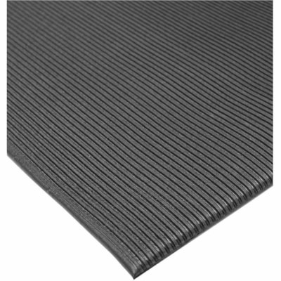Mat Tech Tuff-Spun Anti-Fatigue Mat - 36" (914.40 mm) Length x 24" (609.60 mm) Width x 0.625" (15.88 mm) Thickness - Rectangular - Polyvinyl Chloride (PVC), Foam - Black - 1 / Unit  