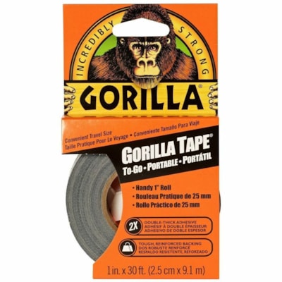 Gorilla Glue Black Tape - 10 yd (9.1 m) Length x 1" (25.4 mm) Width - Black - Moisture Resistant, Weather Resistant, UV Resistant, Temperature Resistant - For Project, Indoor, Outdoor, Wood, Stone, Stucco, Brick, Metal, Vinyl  