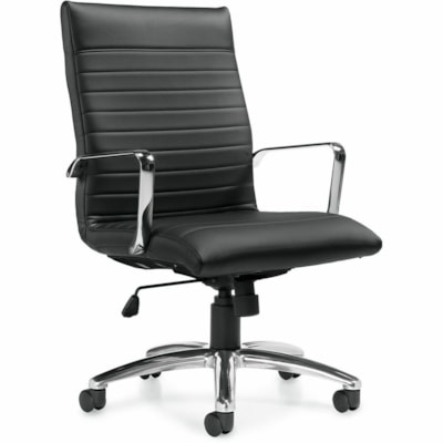 Offices To Go Ultra | High Back Tilter With Arms - Black Luxhide, Bonded Leather Seat - Black Luxhide, Bonded Leather Back - High Back - 5-star Base - Armrest  